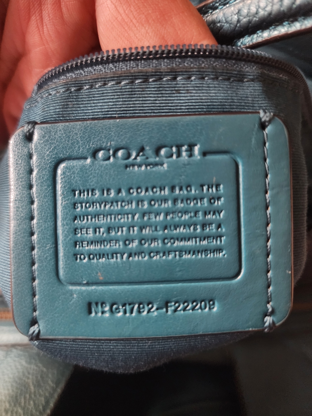 Coach Pebbled Leather Shoulder Bag in Teal Green - Picture 3 of 10